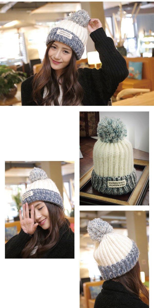 Mischa Lampert ポンポン付きニット帽　ビーニー Ombre Knit Pom Beanie | PXG Japan
