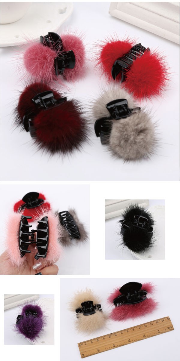 送料無料 3点以上50％オフ 対象商品 ファーバンスクリップ 小 ファー