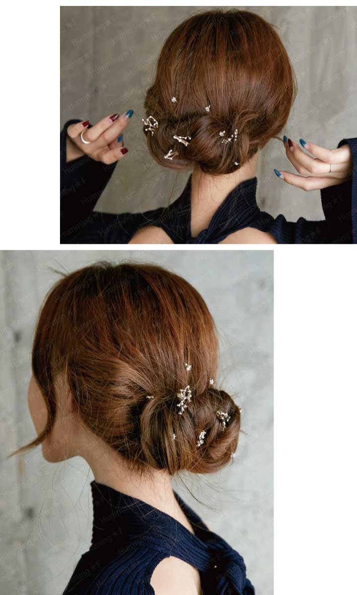 星モチーフビジューヘアアクセサリー（約14cm） IRIS47｜asteria pony ヘアゴム ヘアアクセサリー 星モチーフ
