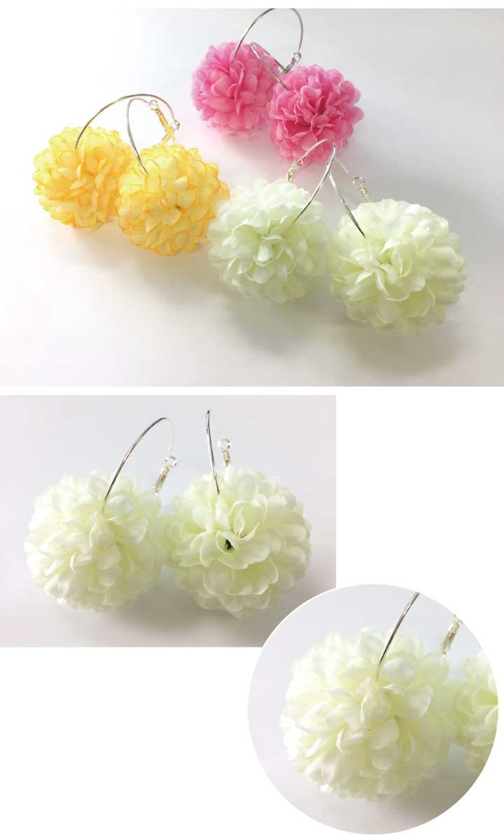 夏フェスの必須アイテム!造花付きフープピアス