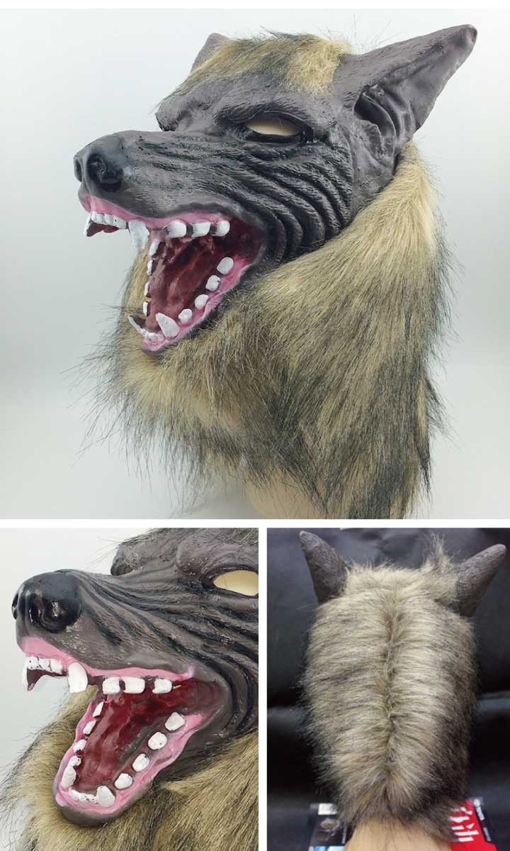 お手軽 狼 ハロウィン コスプレセット マスク グローブ 手袋 獣