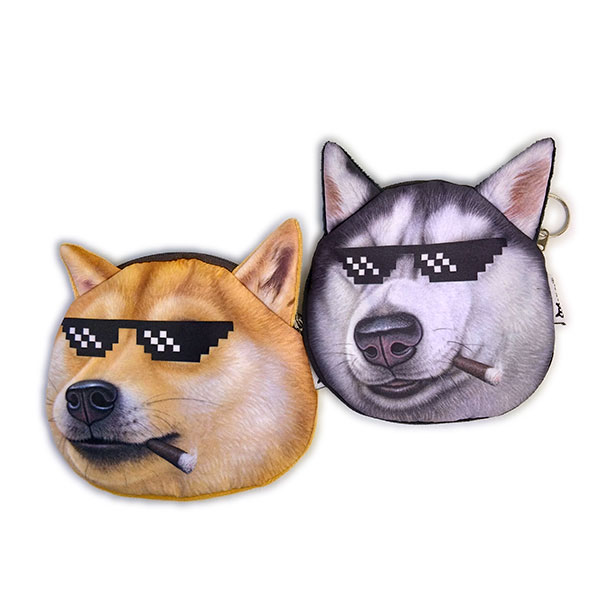 バッグ doge deal with it ポーチ 犬 小銭入れ イヌ 小物入れ 柴犬 ハスキー イッヌ shibe doggo meme ホビー  趣味 bag22120