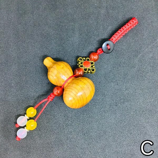 バッグチャーム 木彫り 瓢箪 根付 ストラップ ひょうたん キーホルダー