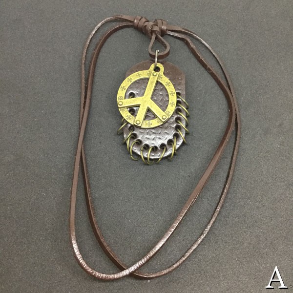 ネックレス ドッグタグ メンズ アクセサリー 革紐 ワイルド