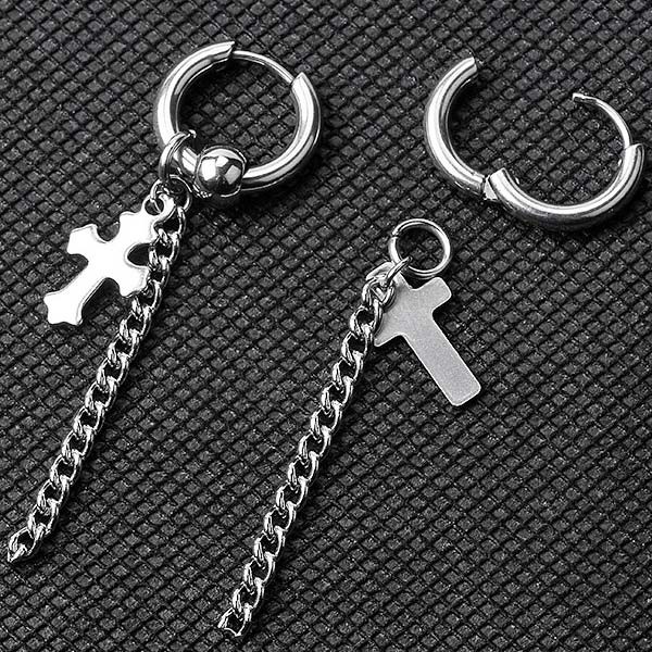 ピアス クロス チェーン アクセサリー