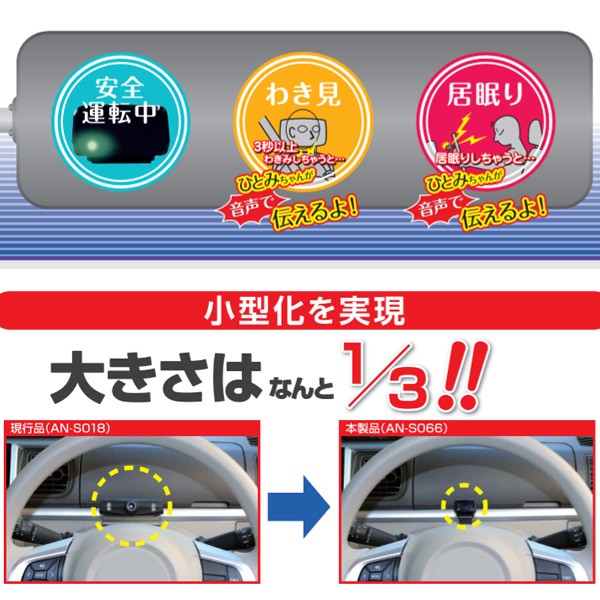 居眠り運転 対策 居眠りウォッチャー ひとみちゃん Mini An S066 脇見運転 アラーム 警告 注意喚起 安全運転 Keiyo Hurryupハリーアップ 通販 Yahoo ショッピング