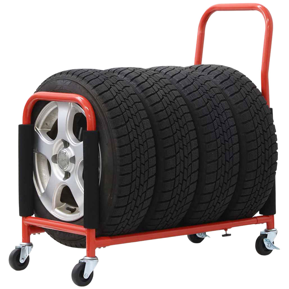 1年保証 タイヤラック タイヤスタンド 4本収納 伸縮式 幅50cm-90cm 据置式 床置き 縦置き 収納 保管 タイヤ交換 スタッドレス スペア 一段 1段 車 ガ 送料無料