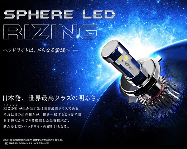 スフィアライト SRACH4060-02 日本製LEDヘッドライト RIZINGアルファ H4 Hi/Lo 6000K 12V用 2年保証