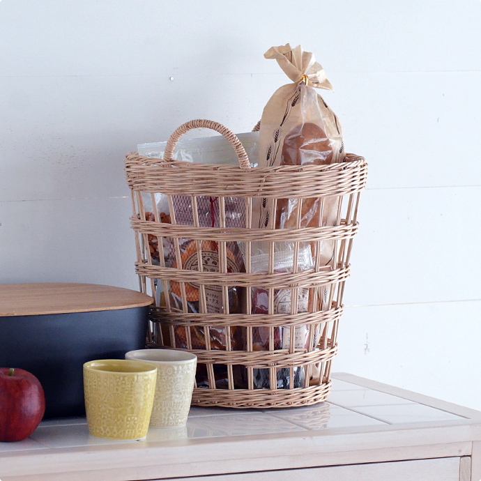 ランドリーバスケット S moily 洗濯カゴ 収納 自然 天然素材