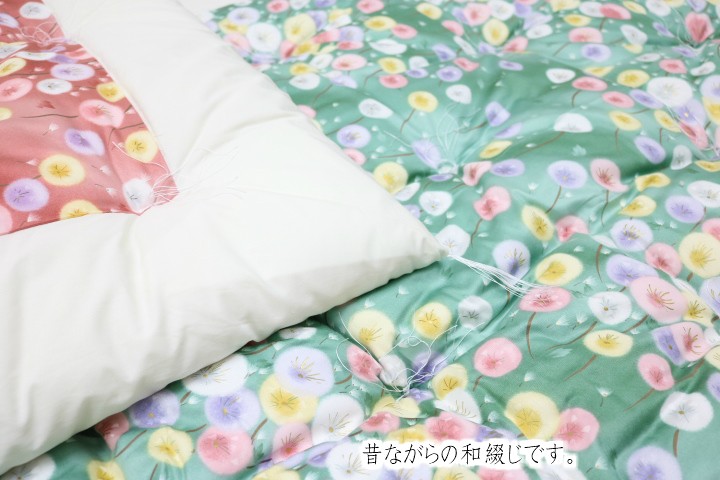 掛け布団 和式 綿混わた入り 和ふとん シングル 150×200cm 手作り 掛け