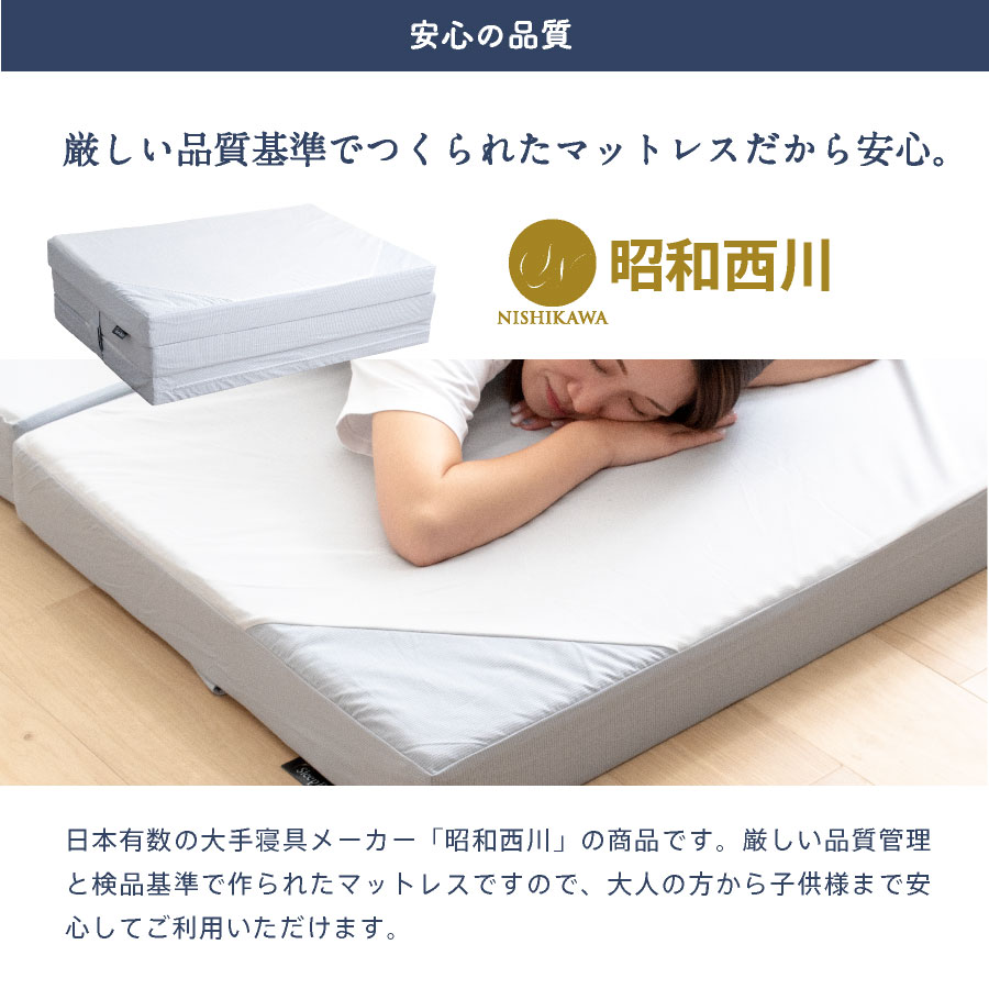 西川 点で支える 高反発 三つ折りマットレス スリープレスト シングル