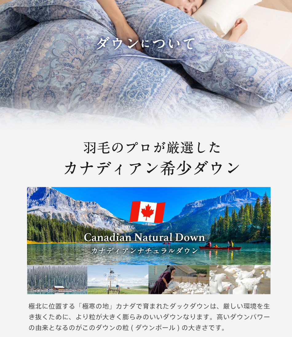 西川 羽毛布団 シングル ロング カナダ産 ホワイトダックダウン90% 1.1