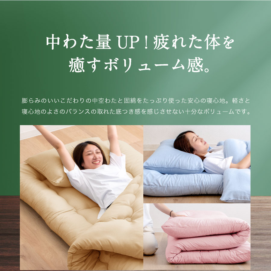 日本製 敷布団 (固綿入) セミダブル ロング国産 セミダブル しき布団 敷き布団 しきふとん 体圧分散 固綿入り ほこりが出にくい 軽い |  | 02