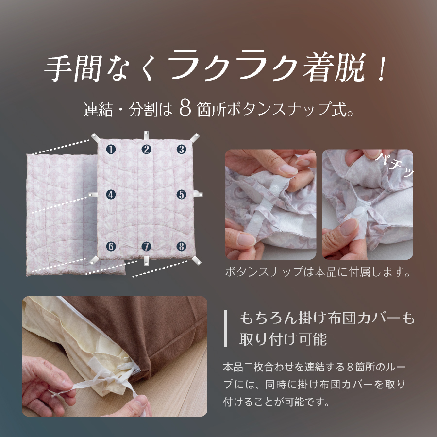 オールシーズン快適／ 西川 温度調節 二枚合わせ掛け布団 シングル