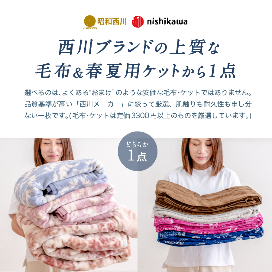 ダクロン掛布団、西川毛布２枚  ３点セット 布団セット 日本製 洗える 布団 7点セット 工場直送 西川毛布