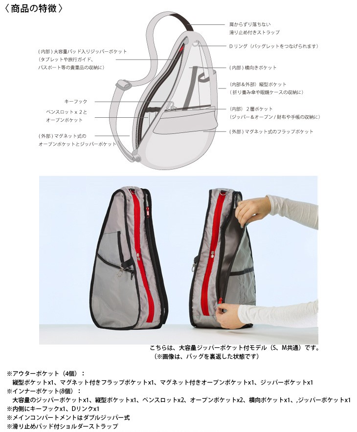 ヘルシーバックバッグ テクスチャードナイロン Sサイズ
