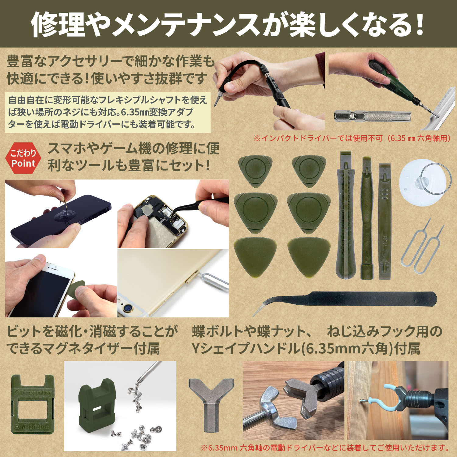 nesekt（ネセクト） 精密ドライバーセット アルミグリップハンドル仕様