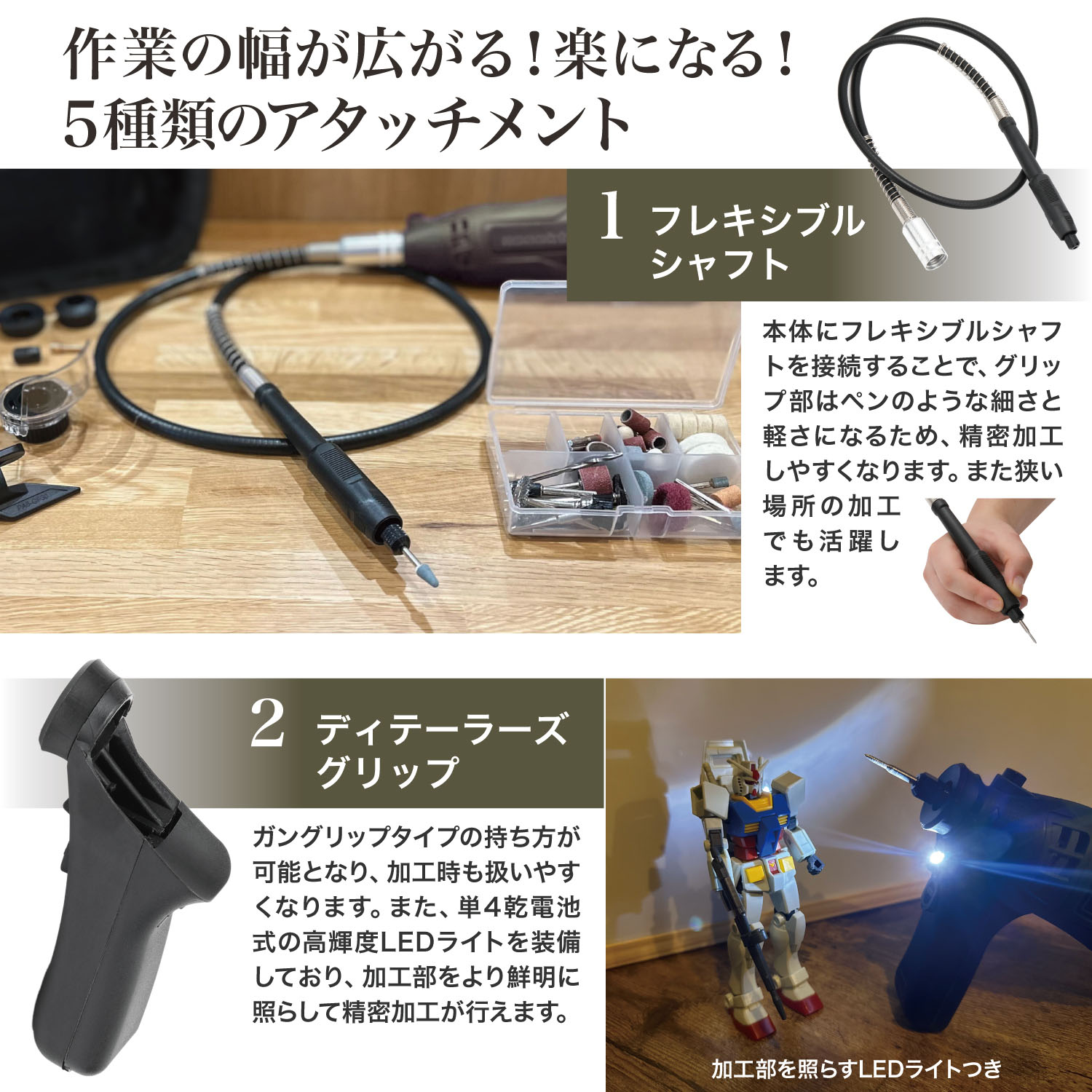 ミニルーター 6段変速 ホビールーター 150PCSセット 130W 8000 工具