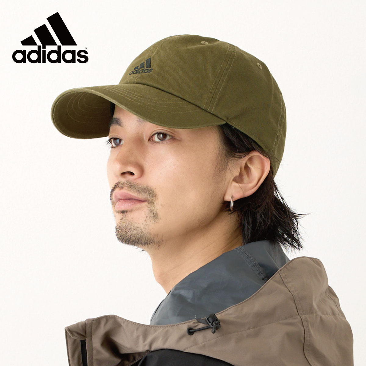 adidas 深め つば長 キャップ 綿100% つば8cm 無地 コットンツイル 57-60cm adi-231-011001 春夏 帽子 日よけ  正規取扱 男女兼用