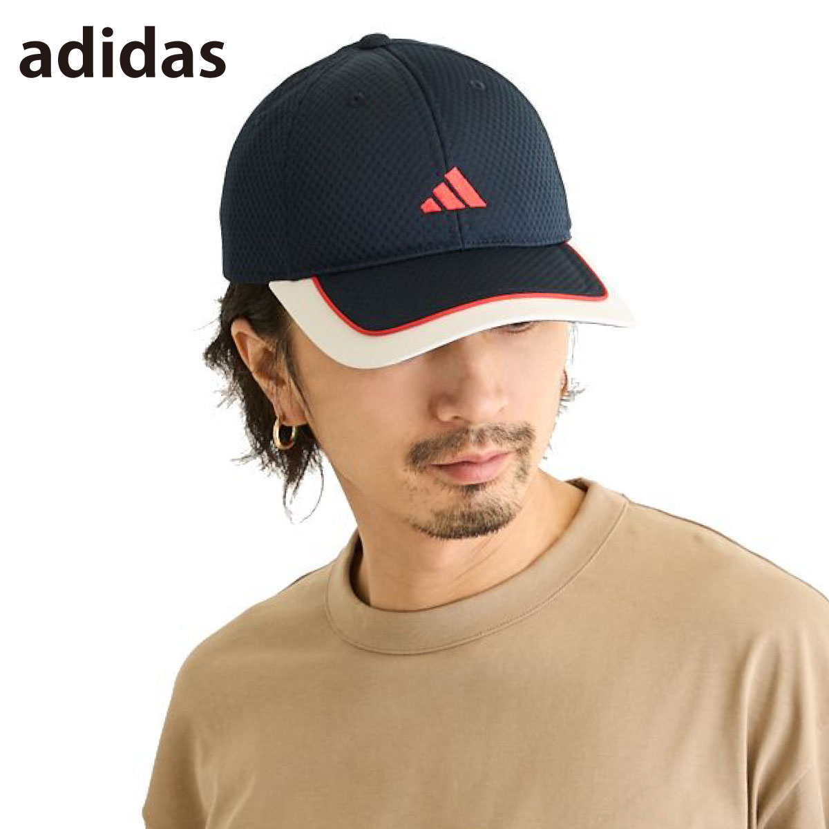 【未使用】メッシュキャップ #313 adidas（アディダス） つば長 BIG メッシュキャップ 帽子 2026 新