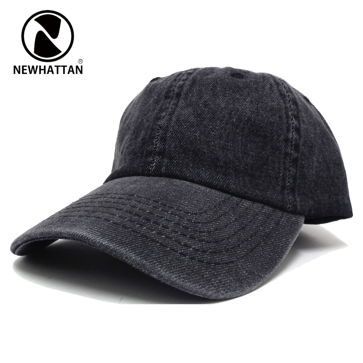 キャップ デニム NEWHATTAN メンズ 帽子 ゴルフ 夏 コットン 浅め 無地