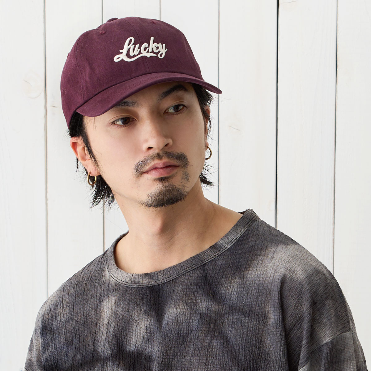 キャップ コットンツイル Lucky 刺繍ロゴ 帽子 メンズ ゴルフ サイズ