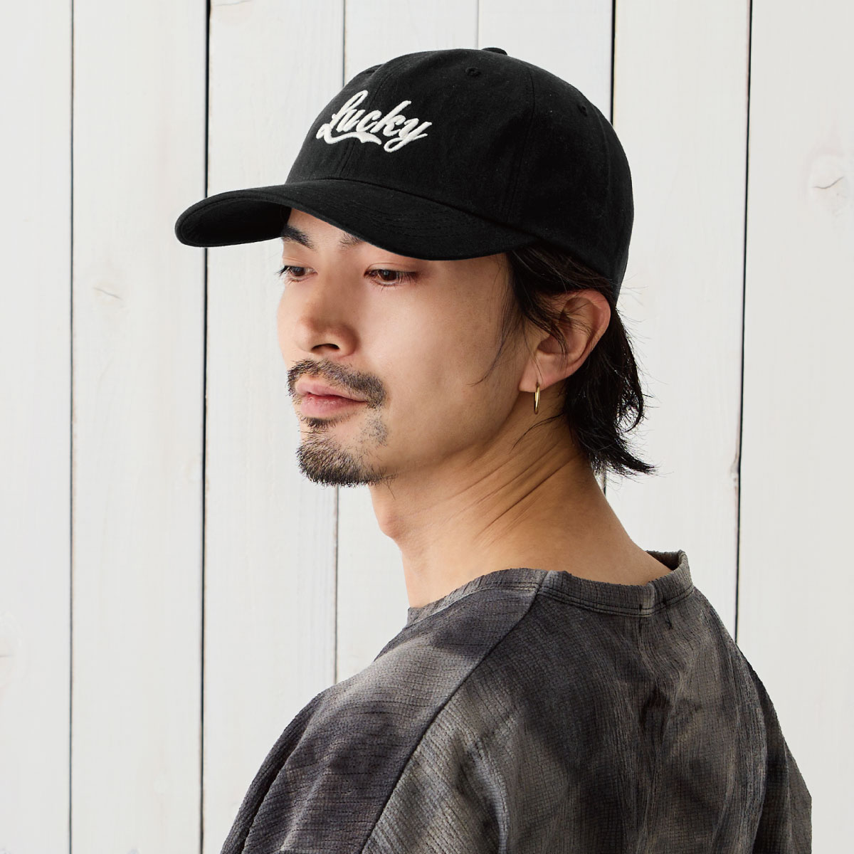 キャップ コットンツイル Lucky 刺繍ロゴ メンズ 帽子 ゴルフ サイズ