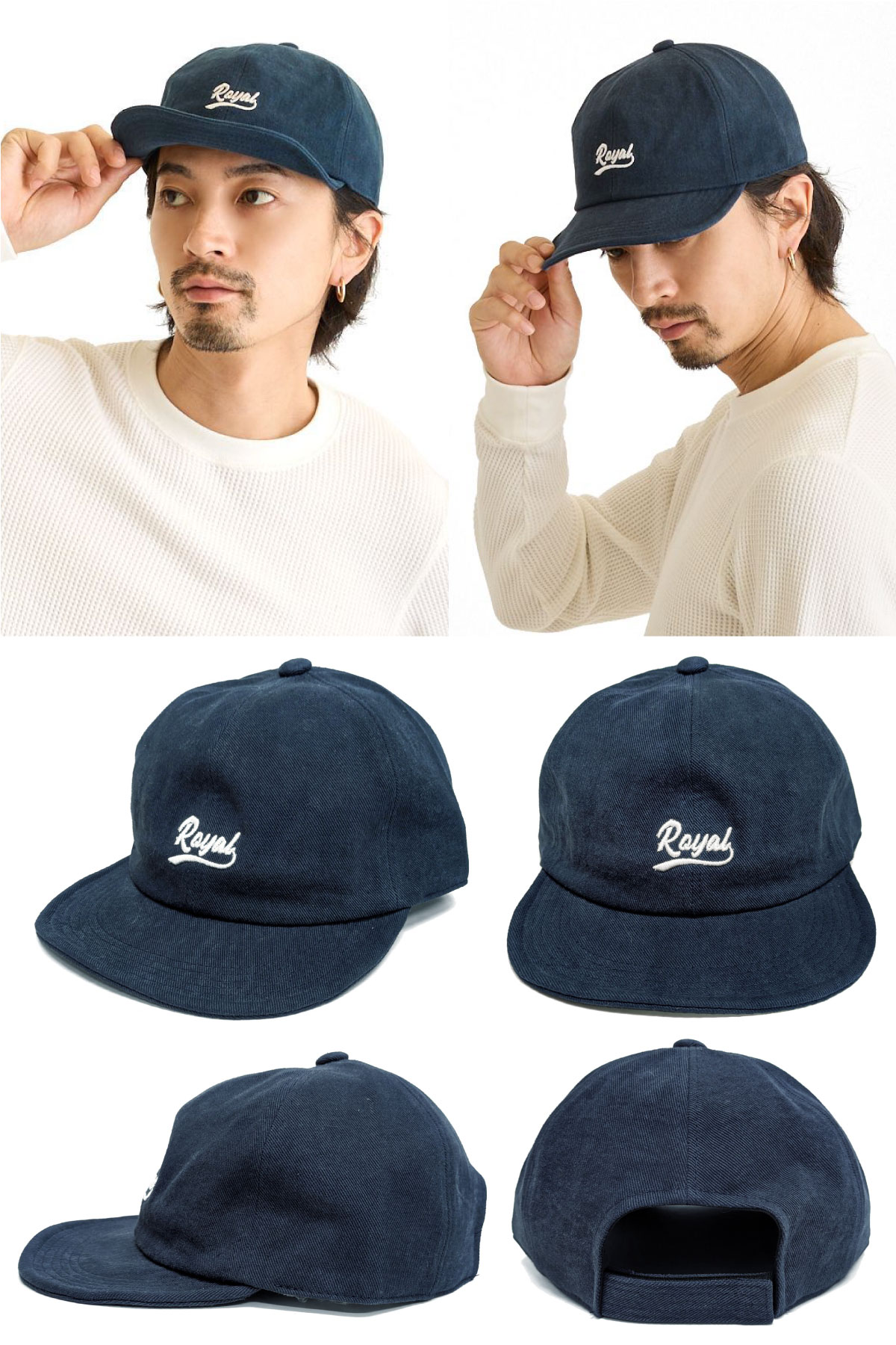 アンパイアキャップ 綿 BIG キャップ つば 短い メンズ 帽子 ゴルフ