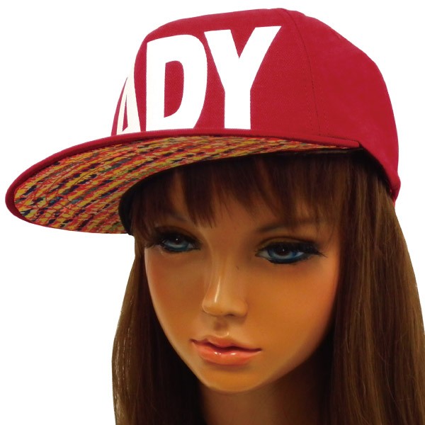 キャップ 帽子 深め レディース フラットバイザー 秋冬 LADYロゴ つば