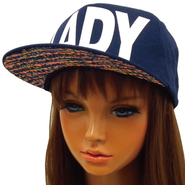 キャップ 帽子 深め レディース フラットバイザー LADYロゴ つば