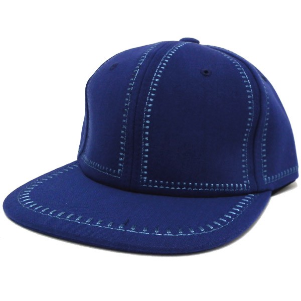 帽子 秋冬 キャップ フラットバイザー 深め メンズ 無地×ステッチ 55