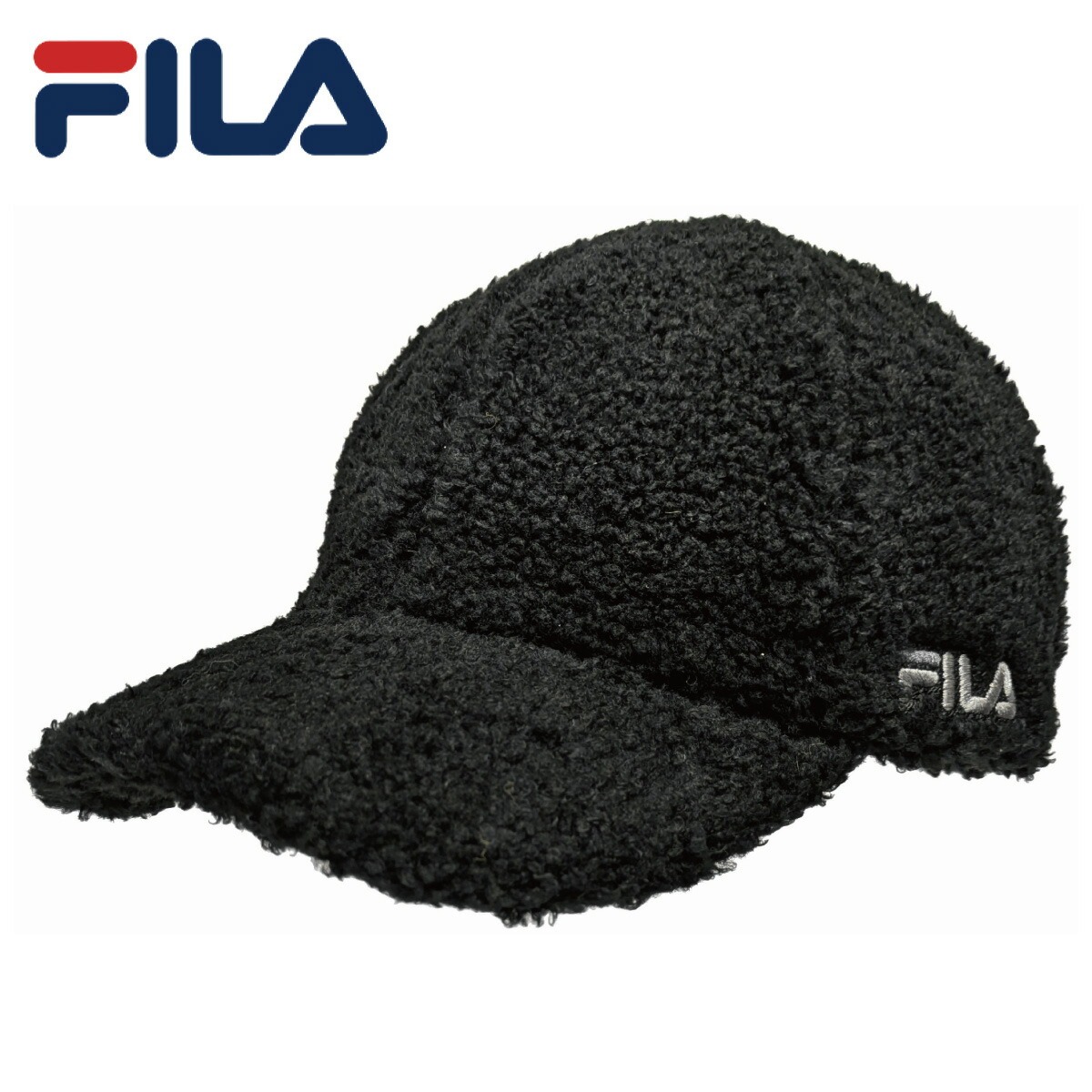 FILA（フィラ） ボア キャップ もこもこ 洗える サイドロゴ 秋冬 つば 