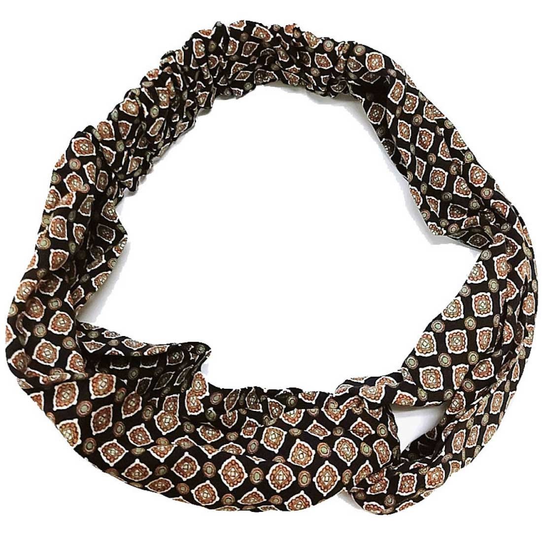 ヘアバンド レディース お家時間 レトロなタイル柄 ダマスク調 簡単 ha