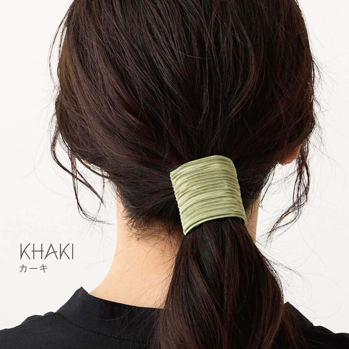 ファッションなデザイン サテン調 ポニーフック ギャザー ヘア 簡単 ヘアカフス 布 ウィッグ・エクステ