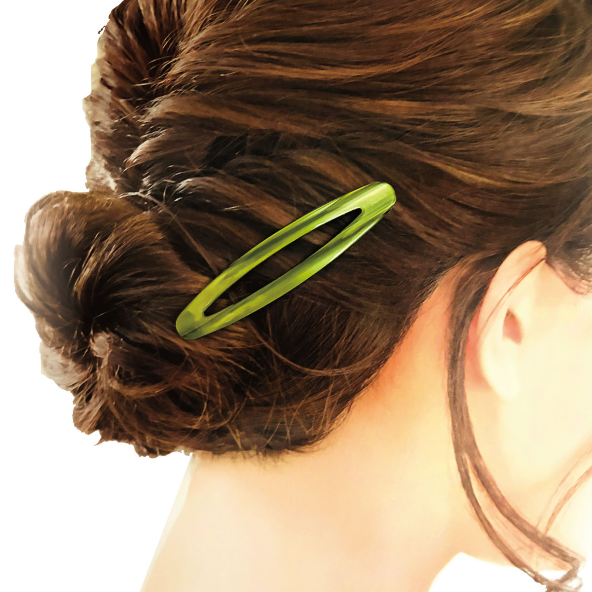 パリコレクション ヘアクリップ 大きめ スリーピン グラデーション オーバル型 ヘアアクセサリー