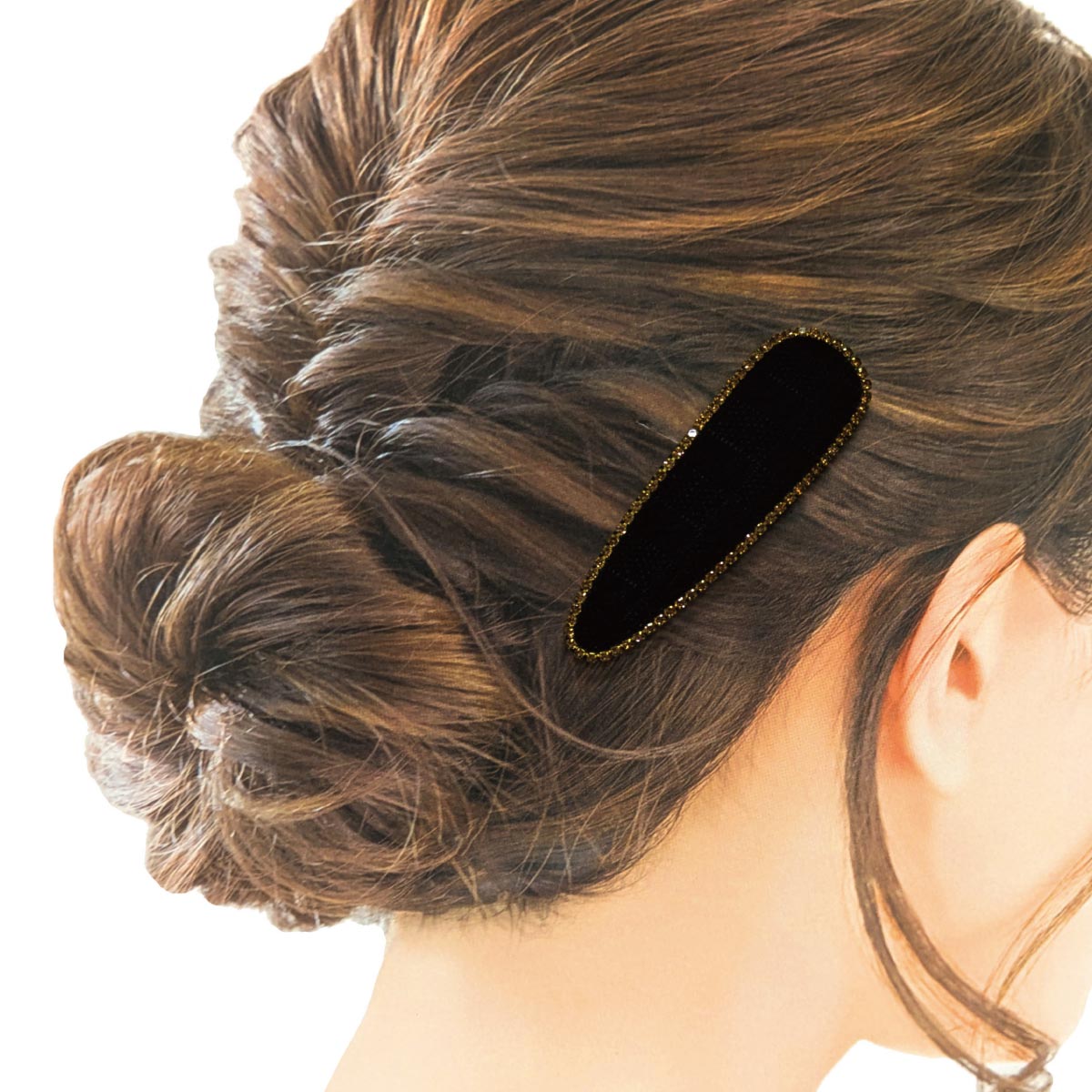 スタッズ 縁取り ヘアピン くすみカラー かわいい ぽこぽこ生地