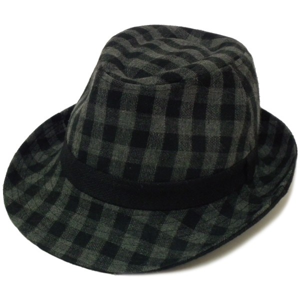 中折れハット メンズ 帽子 レディース ギンガムチェック柄 hat-1047 