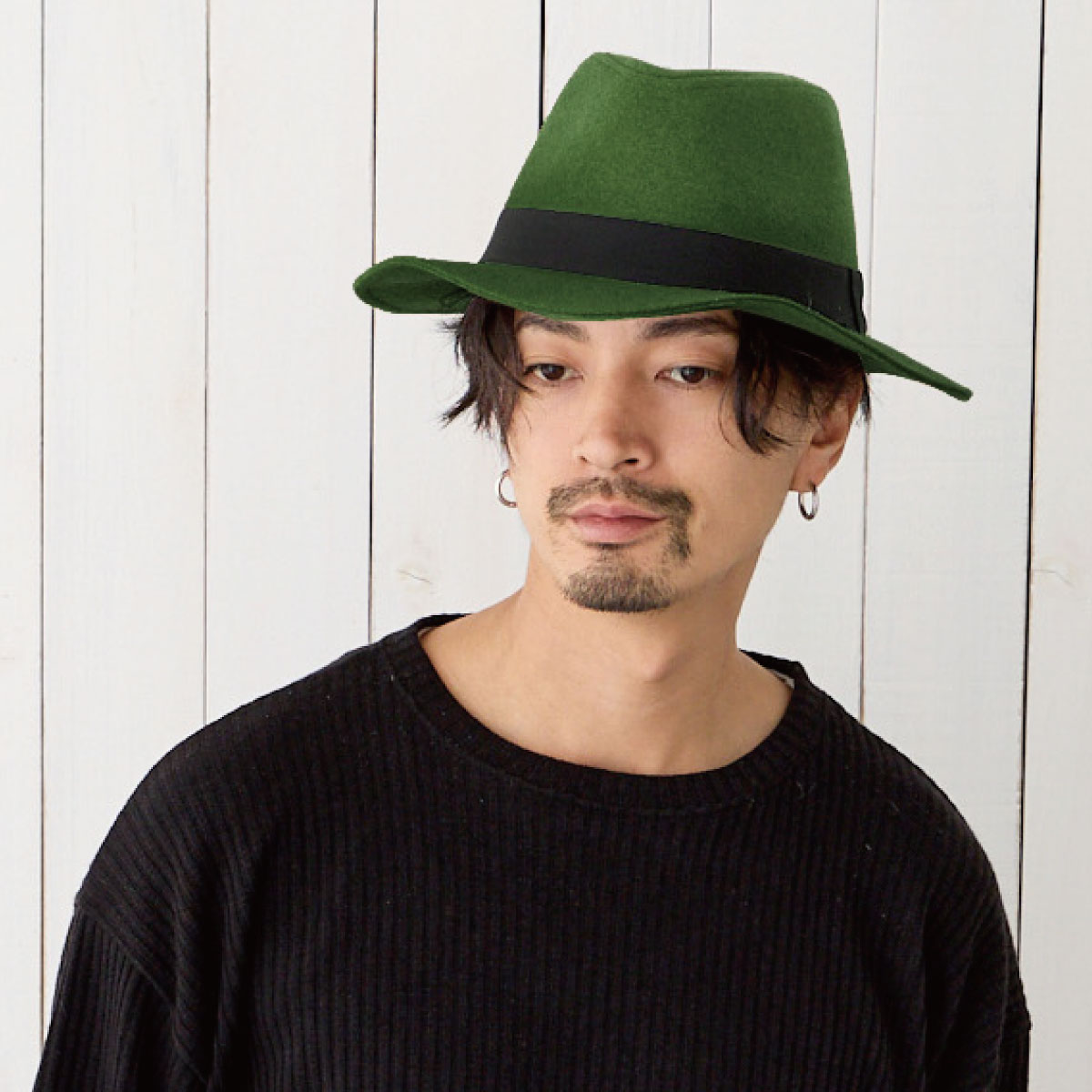 美品 | オリーブグリーン フェルトハット 秋冬 中折れ帽 ボーイスカウト 美品 | オリーブグリーン フェルトハット 秋冬 中折れ帽