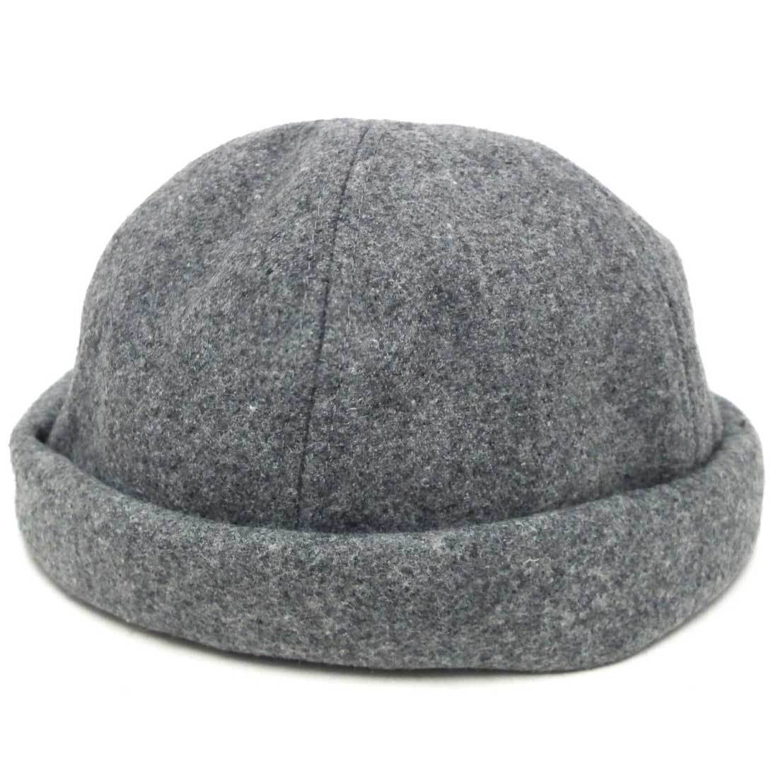 ツバなし 帽子 ロールキャップ ウール混 フィッシャーマンキャップ