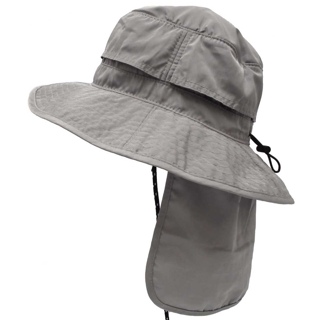 撥水サファリハット 帽子 サンガード付 メンズ レディース hat-1364 キャンプ 雨 男女兼用...