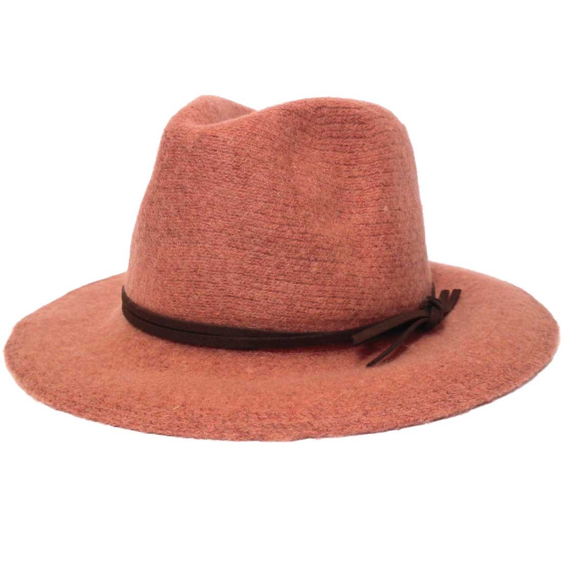 たためる ソフトハット 中折れ帽 つば広 ウール混 ニット生地 柔らかい