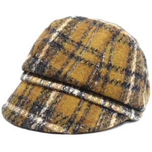 秋冬 キャップ 帽子 レディース キャスケット ツイード タータンチェック柄 hat-1438