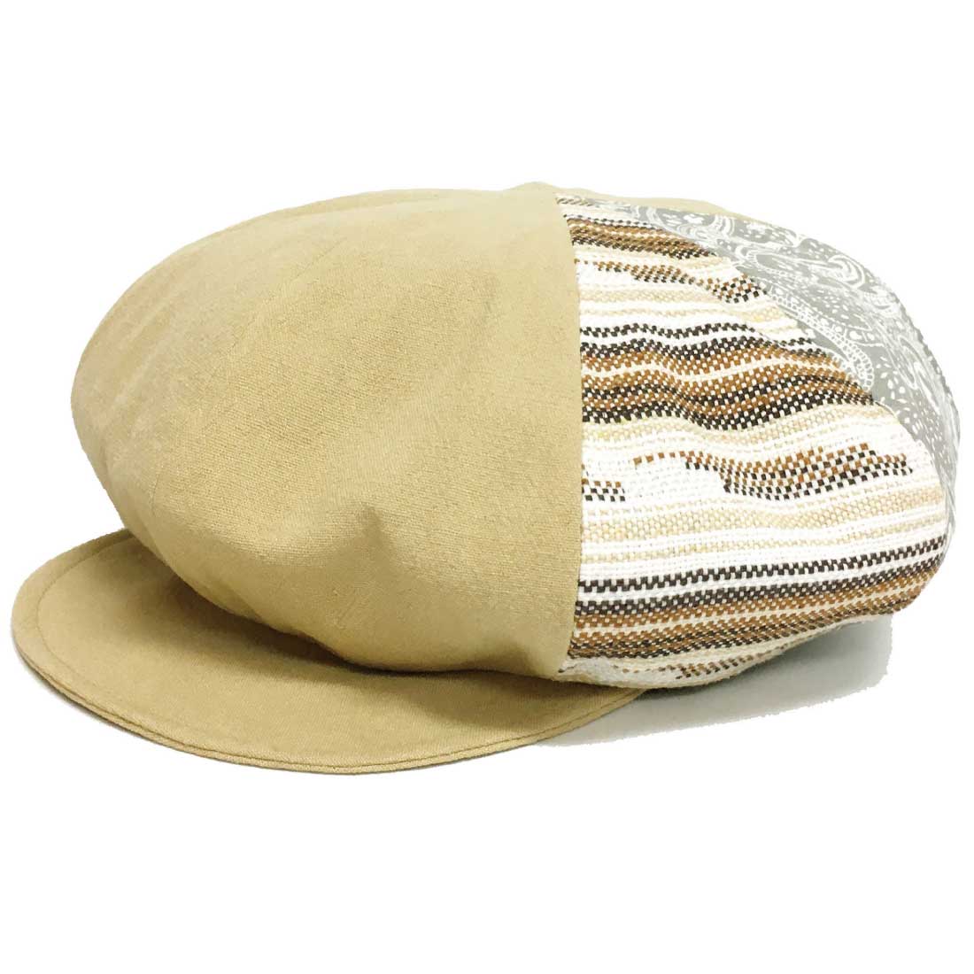 キャスケット 帽子 ゆったり 2way 大きい エスニック模様 58cm-62cm hat-1460...