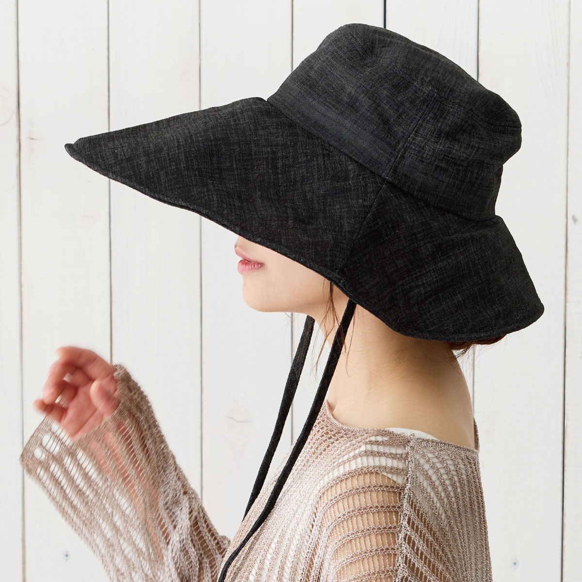 前後でかぶれる 2WAY つば広 ハット 超軽量 涼しい ワイドバイザー