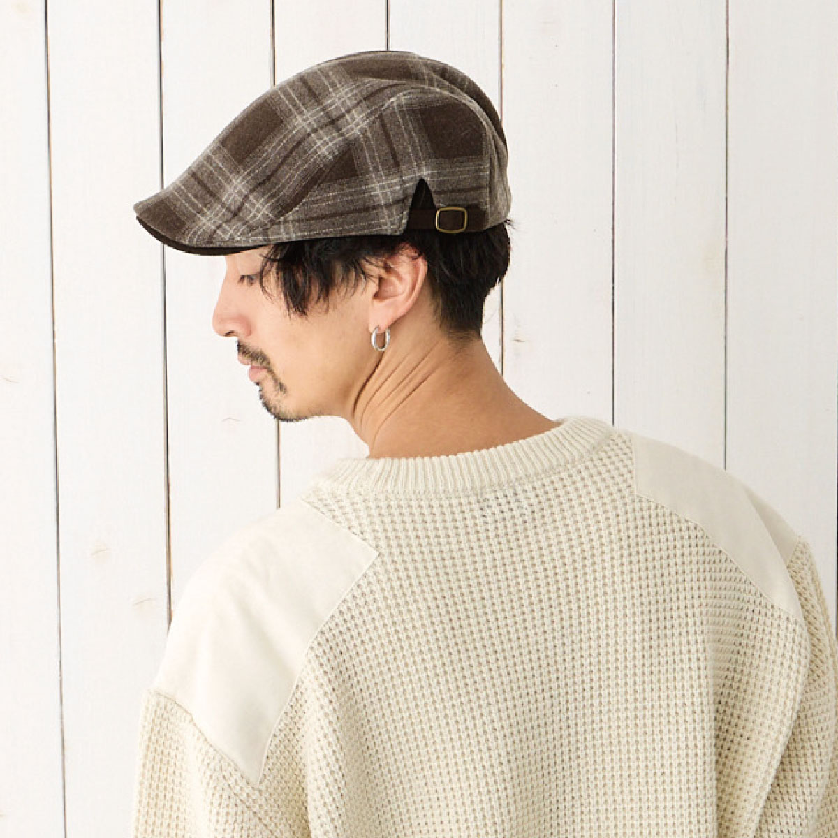 ハンチング帽 ウール混 暖かい メンズ 帽子 ゴルフ 秋冬 シックな