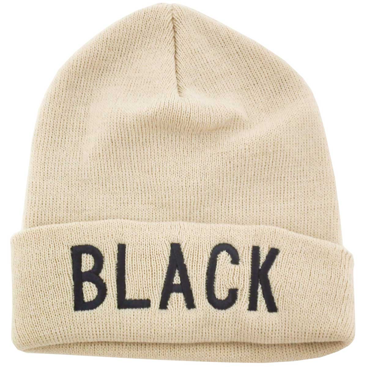 ニット帽 BLACK ロゴニット 帽子 メンズ レディース 秋冬 ニットワッチ