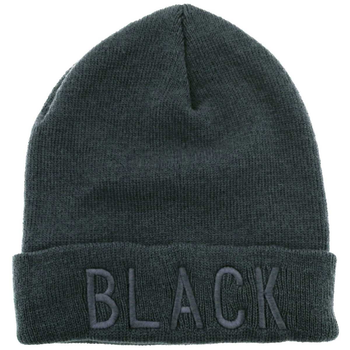 ニット帽 BLACK ロゴニット 帽子 メンズ レディース 秋冬 ニットワッチ