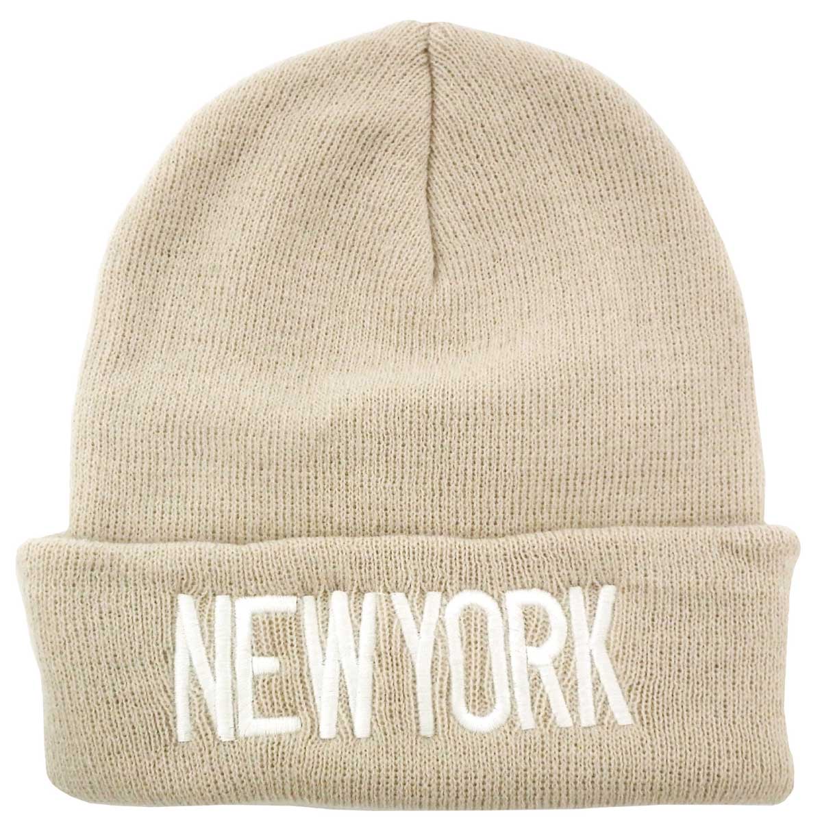 ニット帽 NEWYORK ロゴニット 帽子 メンズ レディース 秋冬 knit