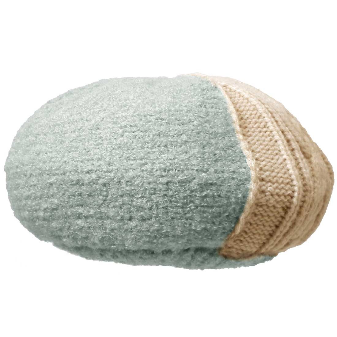 ニットベレー帽 帽子 レディース 秋冬 もこもこニット ふんわりモール糸＆ケーブル編み knit-1...
