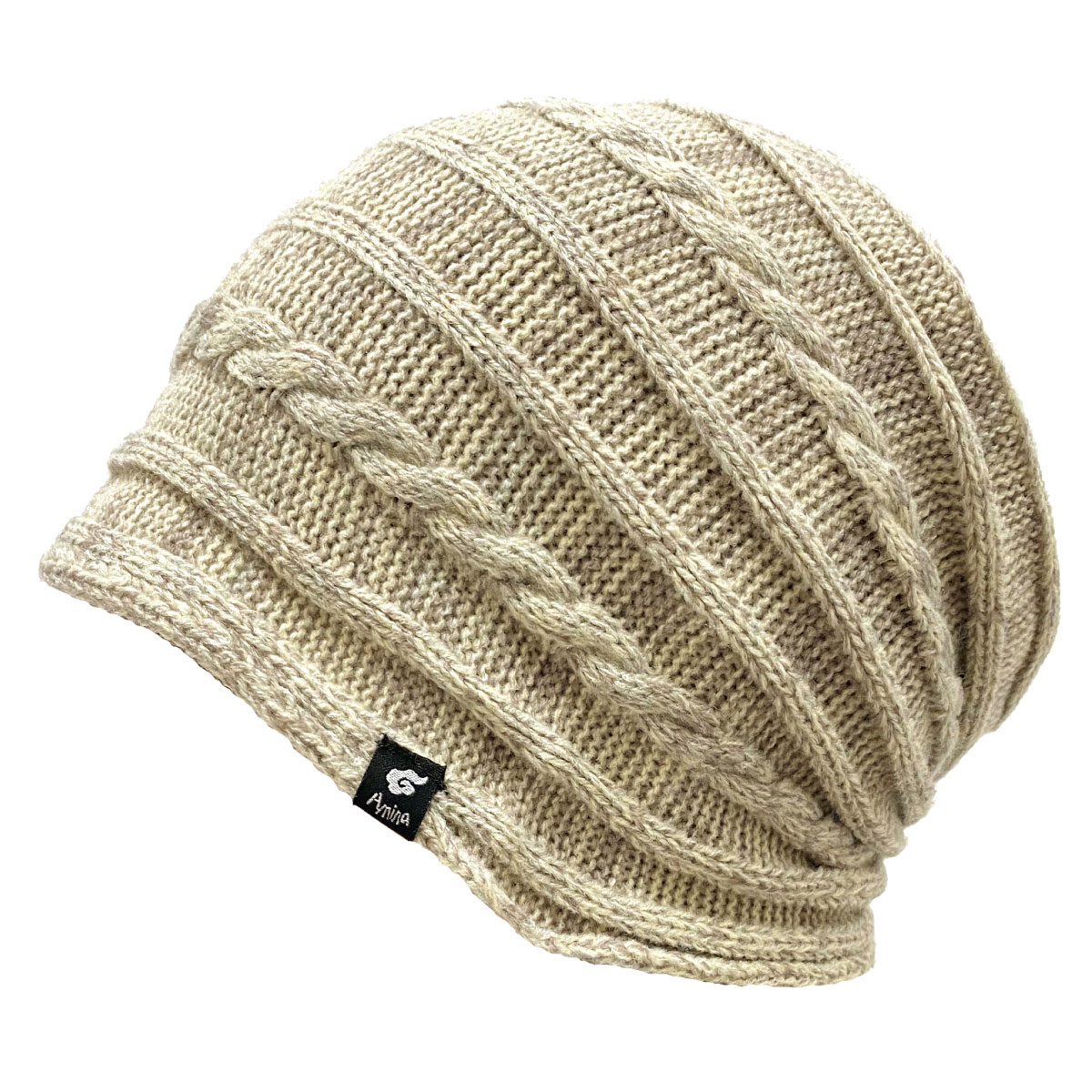 ニットワッチ 横縞 ボーダー編み MIXカラー タック縫い 秋冬 アクリル